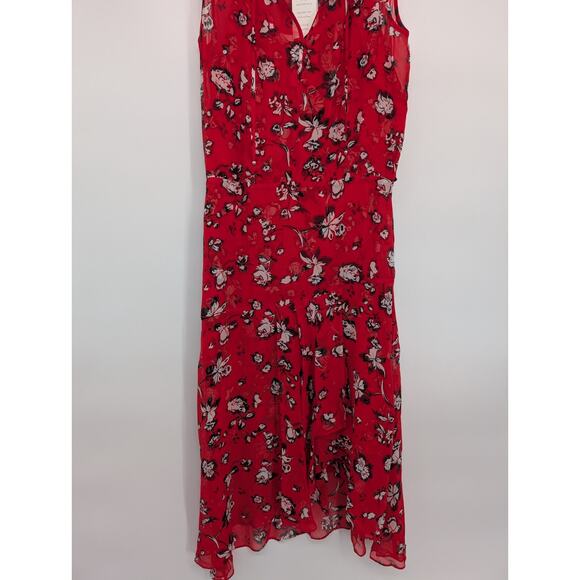 NWT Veronica Beard Corsica Silk Midi Sun Dress Size 6 Red Floral #1E455 - Picture 7 of 15